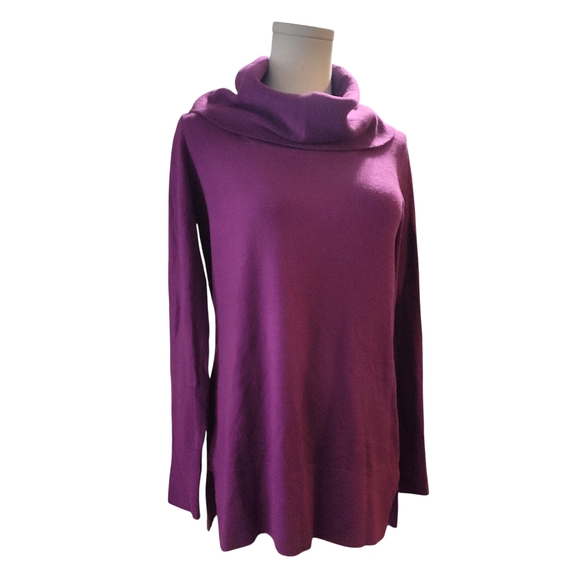 LOFT Sweaters - LOFT Cowl Neck Tunic Sweater Womens Size Extra Small - Purple